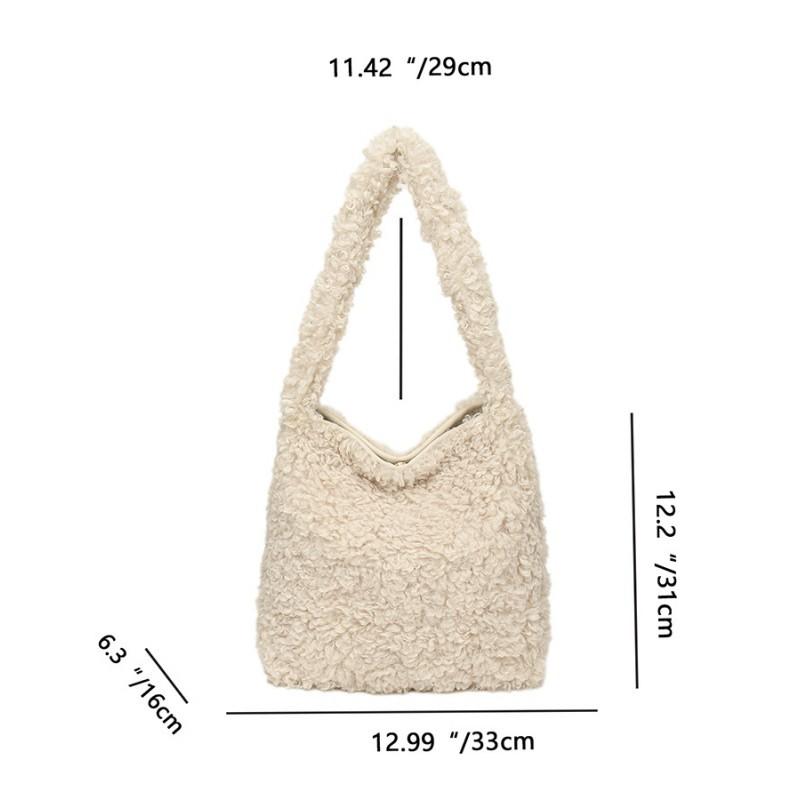 Cashmere Lamb Women's Bag New Fashionable Simple Underarm Fur With Texture Foreign Style All-match Single-shoulder Tote