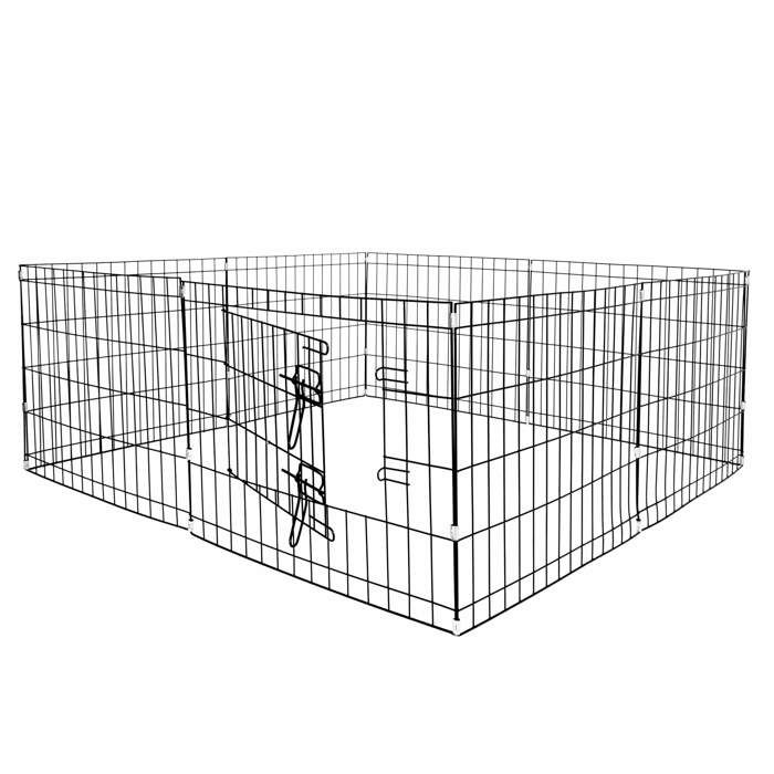 Kleintiergehege - Springos® - Faltbar - Metall - 8 Paneele - Höhe 60 cm