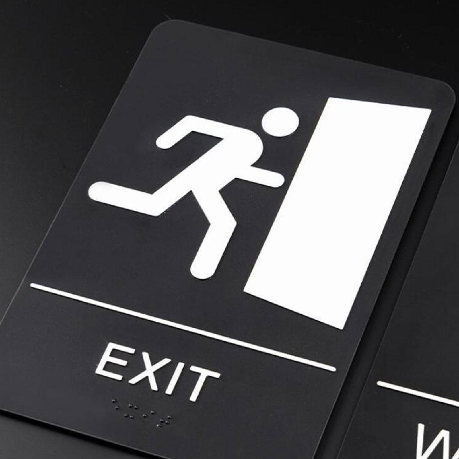 

Световой указатель выхода с наклейкой Брайля, самоклеящаяся вывеска, аварийный для офиса, рабочего места,