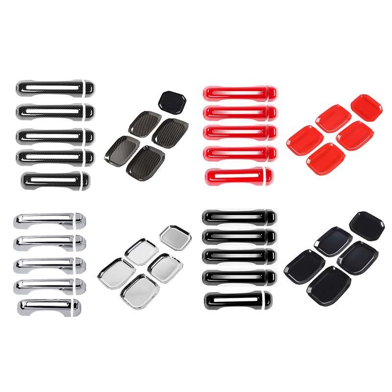 ABS obudowa klamki samochodowej naklejka zewnętrzna dekoracja miski pokrywa dla Jeep Wrangler JL 2018 Up wersja 4-drzwiowa akcesoria zewnętrzne