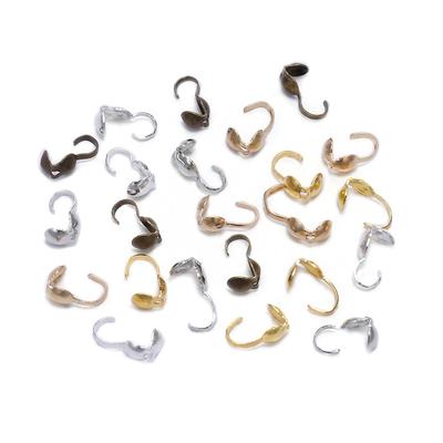 200 Stück 4 mm Kalotten-Crimps-Perlen Cove-Verschlüsse Hakenschnur-Endkappen String-Kugelkettenverbinder für DIY-Schmuckherstellung