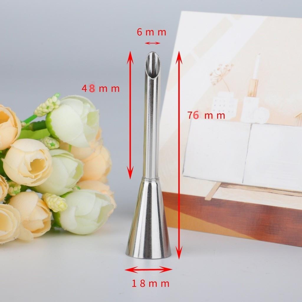 2pcs Stainless Steel Cream Filling Nozzles Professional Piping Tips For Puff Pastry Eclairs & Cupcake Decorating Non-Electric Precision Bakeware 5mm-2pcs