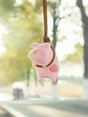 1Pc Cute Pink Pig Car Hanging Ornament – Perfect for Car Interior Decoration, Adding Whimsy and Fun To Your Vehicle.