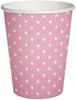 Pink White Polka Dot Paper Cups 250Ml 8Pcs.