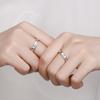 Original Love Oath S925 Sterling Silver Couple Couple Rings Pair Special Interest Light Luxury Simple Adjustable Opening Ring