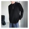 Men S Lazy Style Knit Sweater White Round Neck Long Sleeve Button Detail