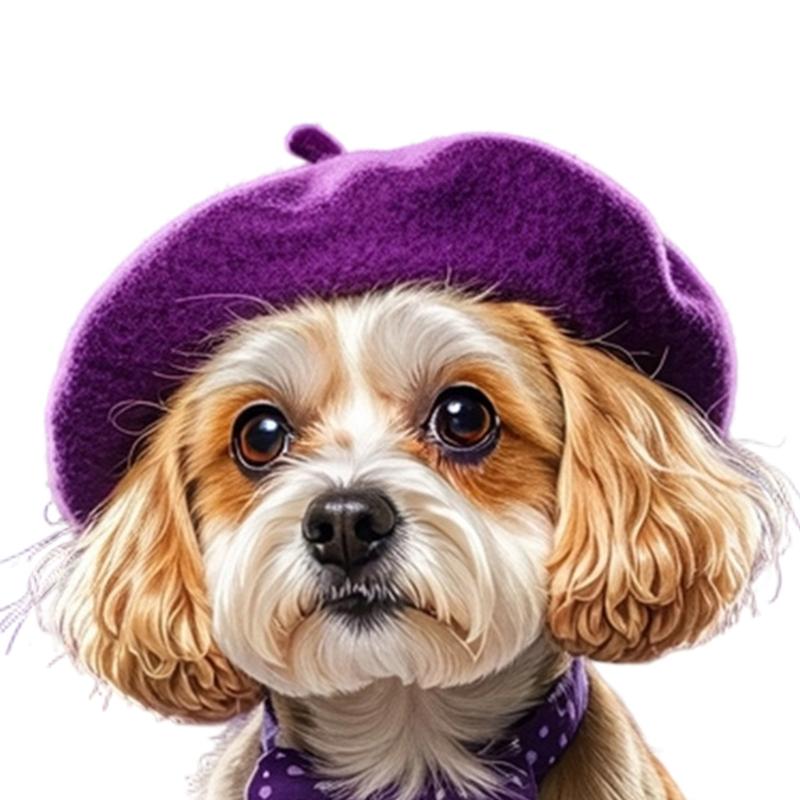 Fashion Pet Beret Hat with Unique Design Enhancing Pet Personality For Social Media Photo And Various Event Gathering