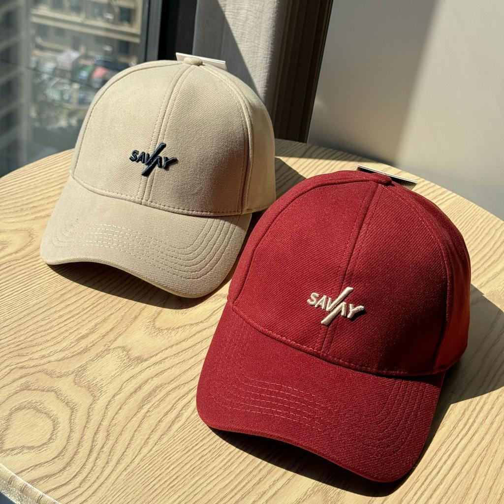 Korean Version of The New Versatile Letter Embroidered Woolen Baseball Cap Autumn and Winter Warm and Fashionable Sun Visor Duck Cap for Men and Women