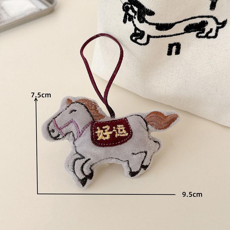 {MX} Cute Cartoon Plush Horse Keychain Auspicious Horse Zodiac Animal Lucky Bag Charm The Year Of The Horse Gift