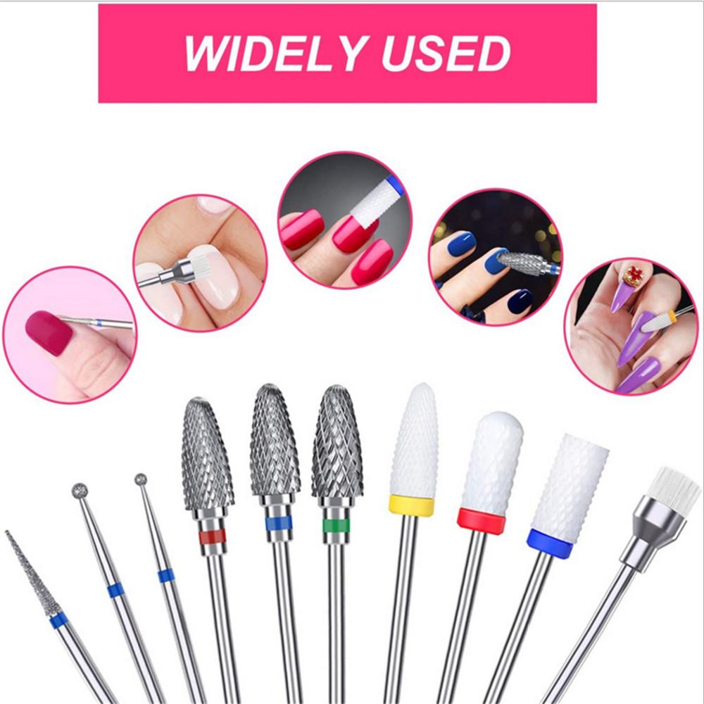 Milling Cutter For Manicure Set 10 Pcs Ceramic  Nail Drill Bits Removing Gel Varnish Tool