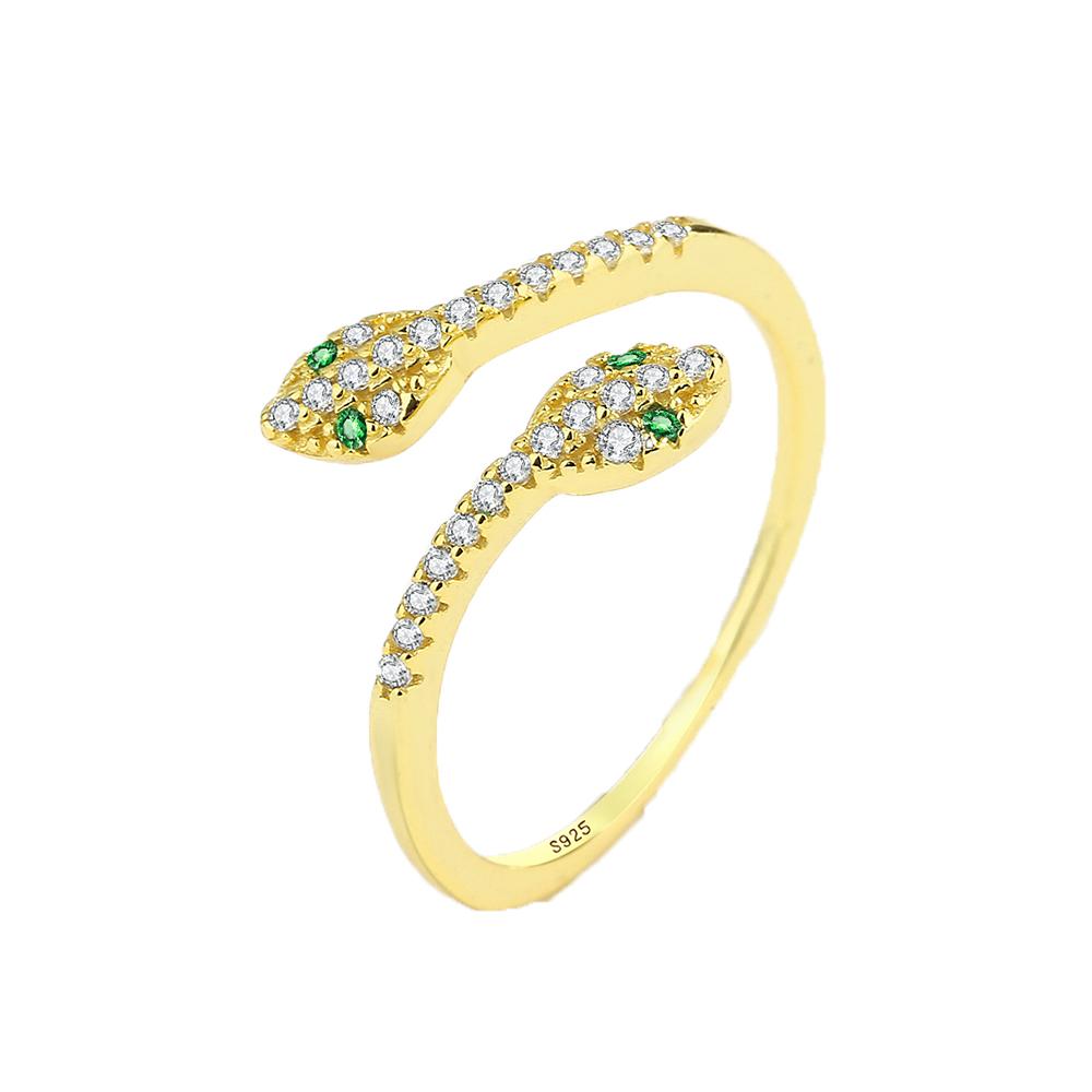 

Креативное кольцо в форме двойной змеиной головы в форме змеи для женщин, оригинальные свадебные украшения из стерлингового серебра с животными 8 золотой