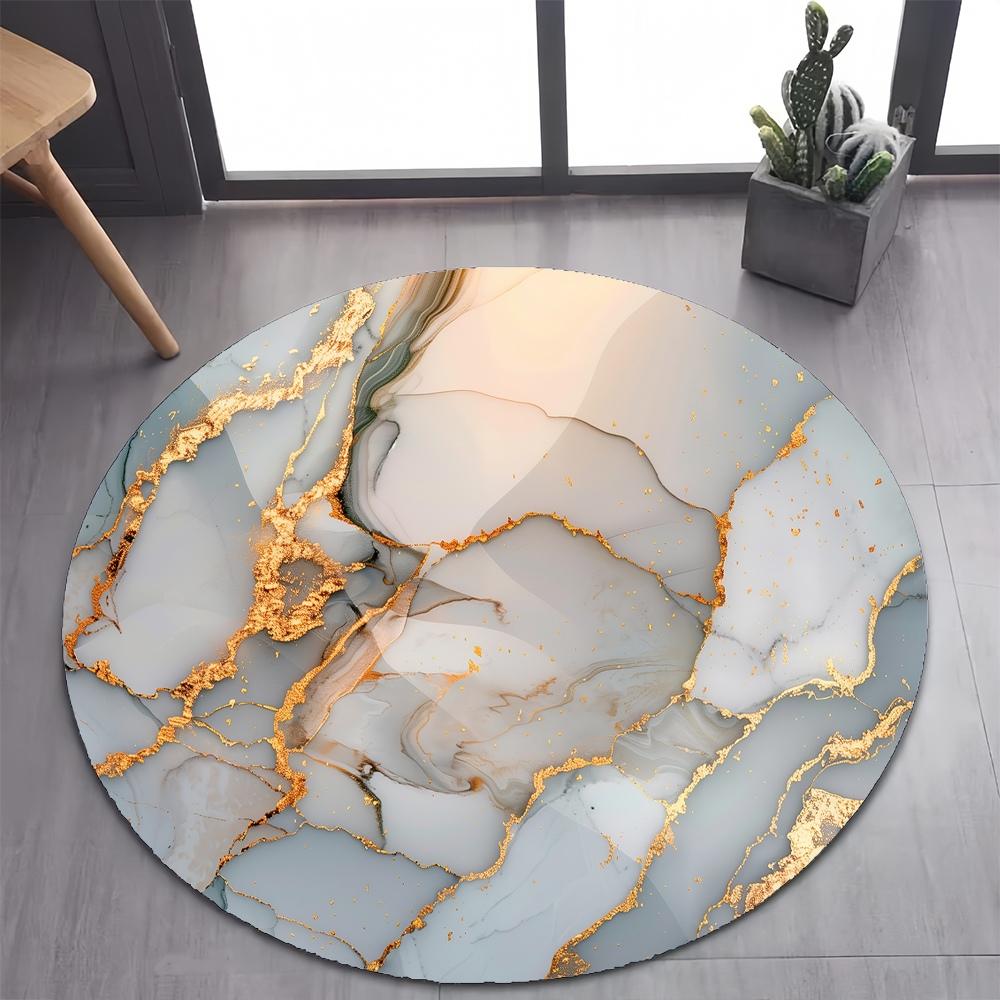 26 Style New Luxurious Marble Colour Nature Black Gold Round Carpet Rug for Bedroom Living Room Decoration,pet Decor Floor Mat