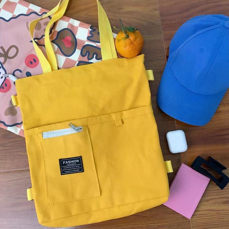 Korean Style Canvas Crossbody Tote - Versatile Large Capacity Fashion Shoulder Bag for Students