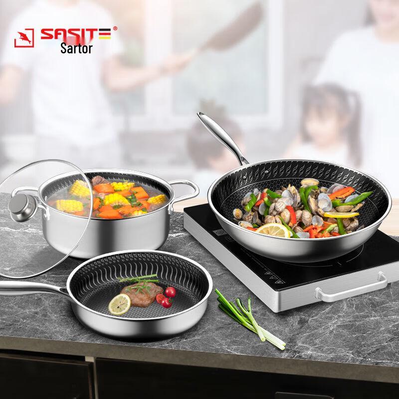 Saste Edelstahl Antihaft-Kochgeschirr 2-teiliges Set