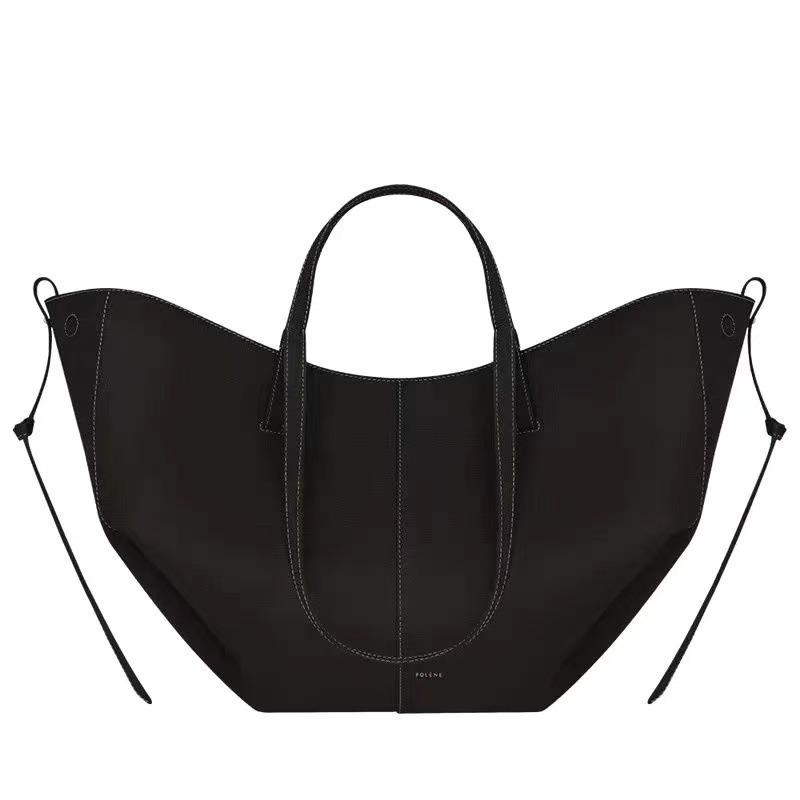 PENE Wing Bag Cyme Large Capacity Portable Shoulder Tote Bag Genuine Leather Women's Bag Underarm Bag Cowhide