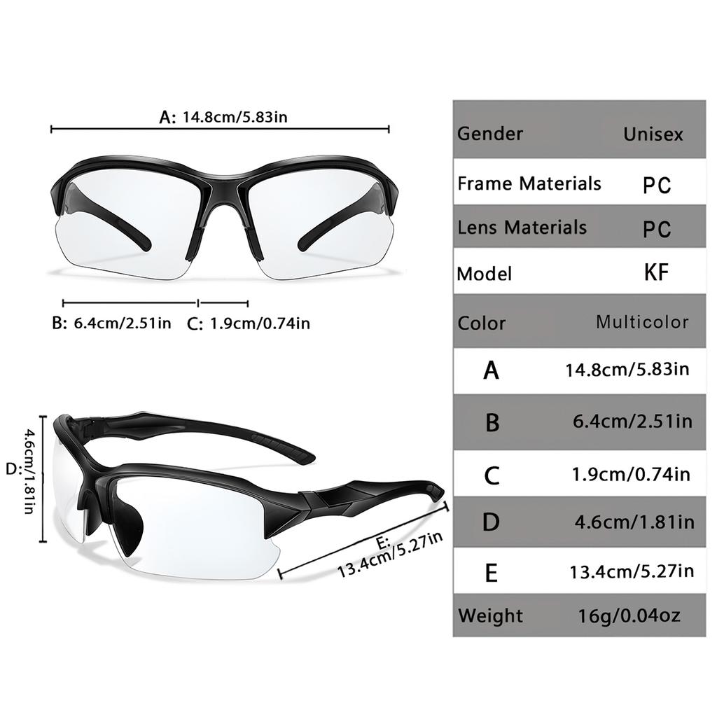 3 Pairs Photochromic Cycling Sunglasses for Men and Women Outdoor Sports Goggles Windproof Driving Camping Mtb Bicycle Eyewear