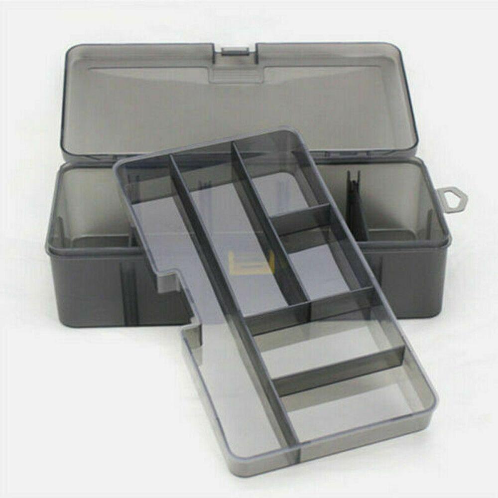 Fashionable Plastic Durable Organizer Bait Storage Case Fishing Tackle Box Double Layers Waterproof