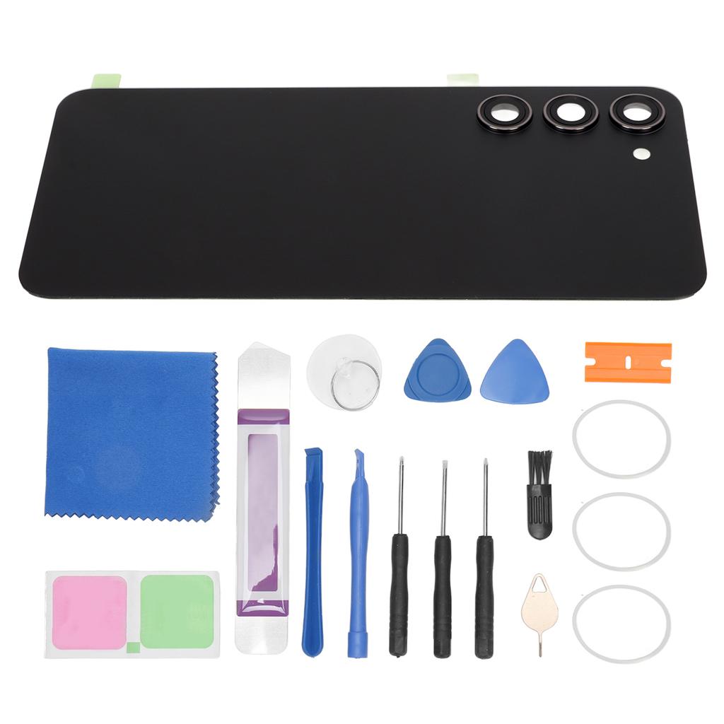 Mobile Phone Back Cover Glass Kit with Press Plate Cell Phone Back Glass for Samsung Galaxy S23 Plus Black
