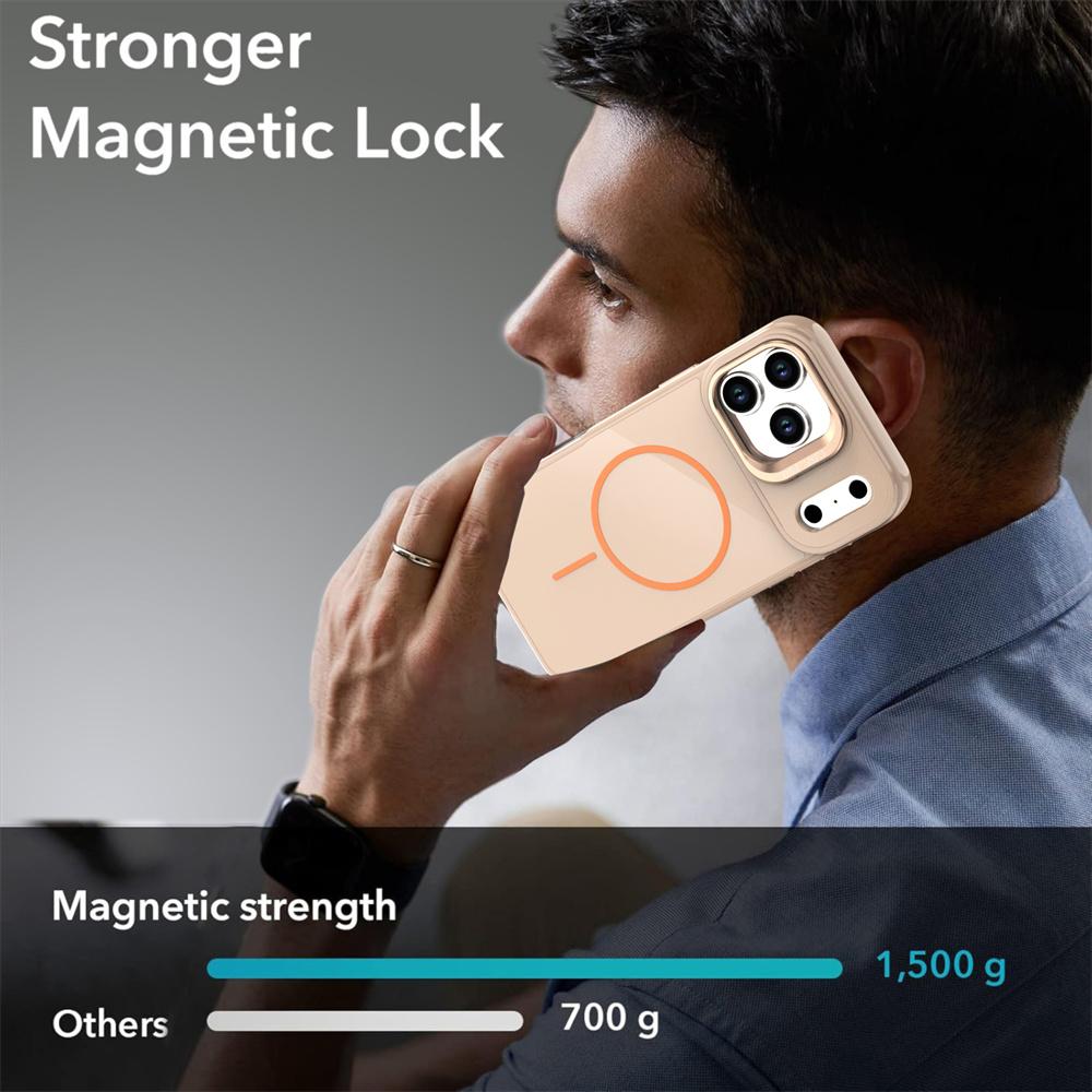Metal Lens Stand Magnetic For Magsafe Phone Case For iPhone 17 Pro Max Air 16 Plus 15 14 13 12 11 Silicone Wireless Charge Cover