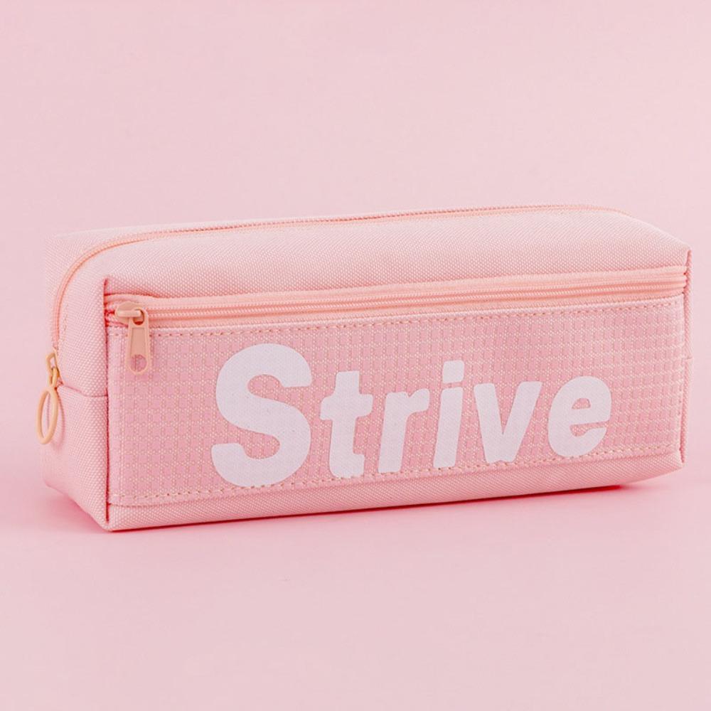 

Waterproof Pencil Case Double Layer Stationery Organizer High Quality Pen Pouch Students розовый