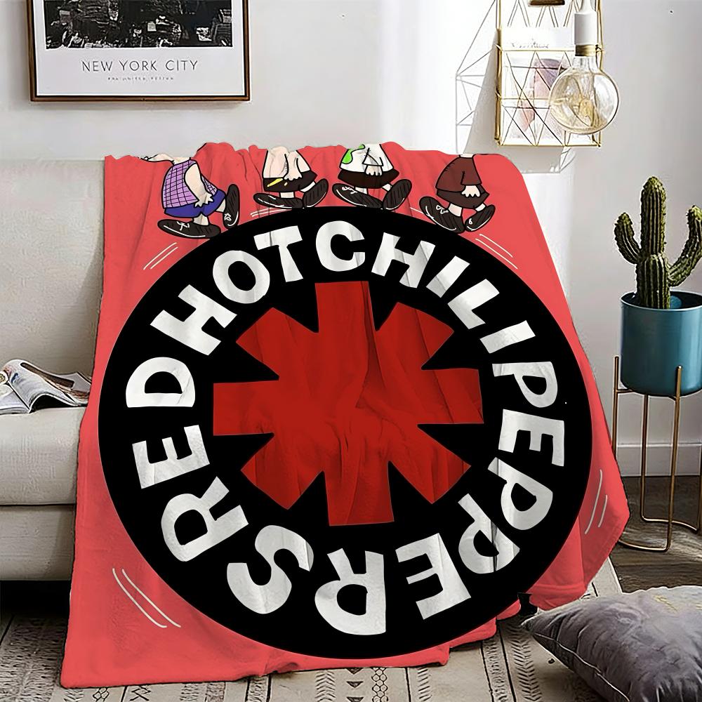 Red Hot Chili Peppers band Throw Lightweight 240g Flannel Blanket Soft Skin-friendly for Summer Cooling 75X95CM