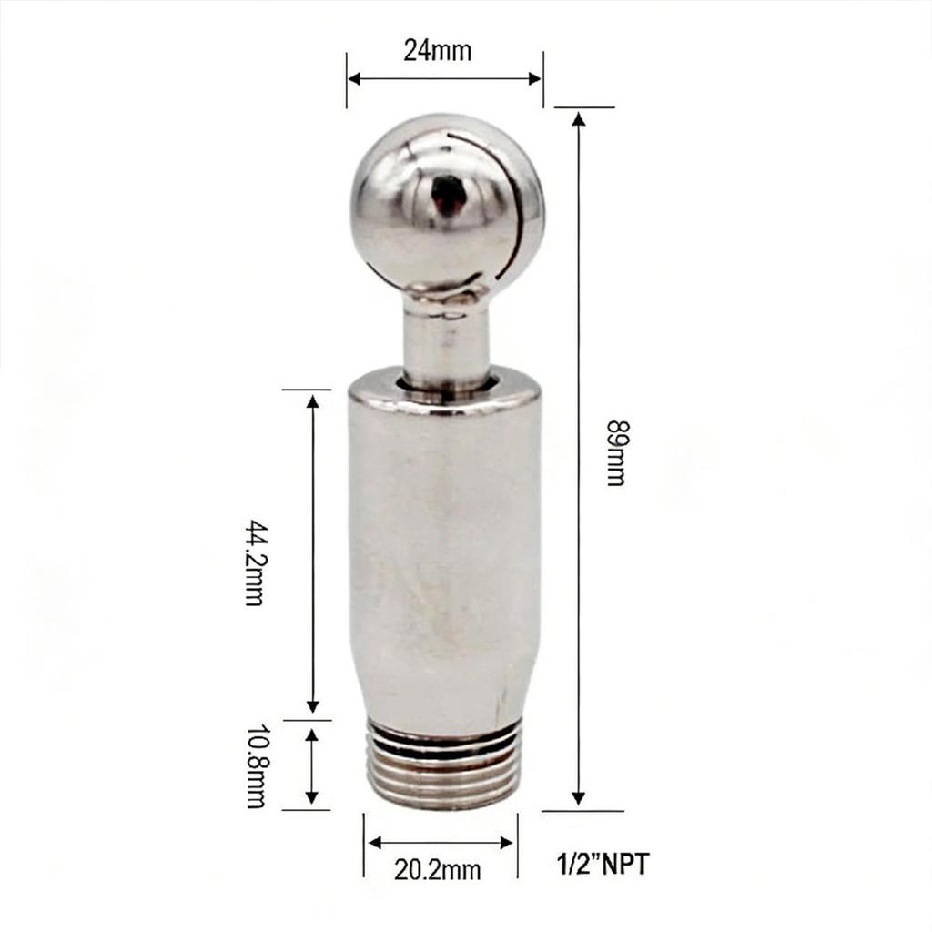 Rotary Spray Pattern Connection Maintenance NPT Male Cip Tank Cleaning Ball 1/2" Threaded