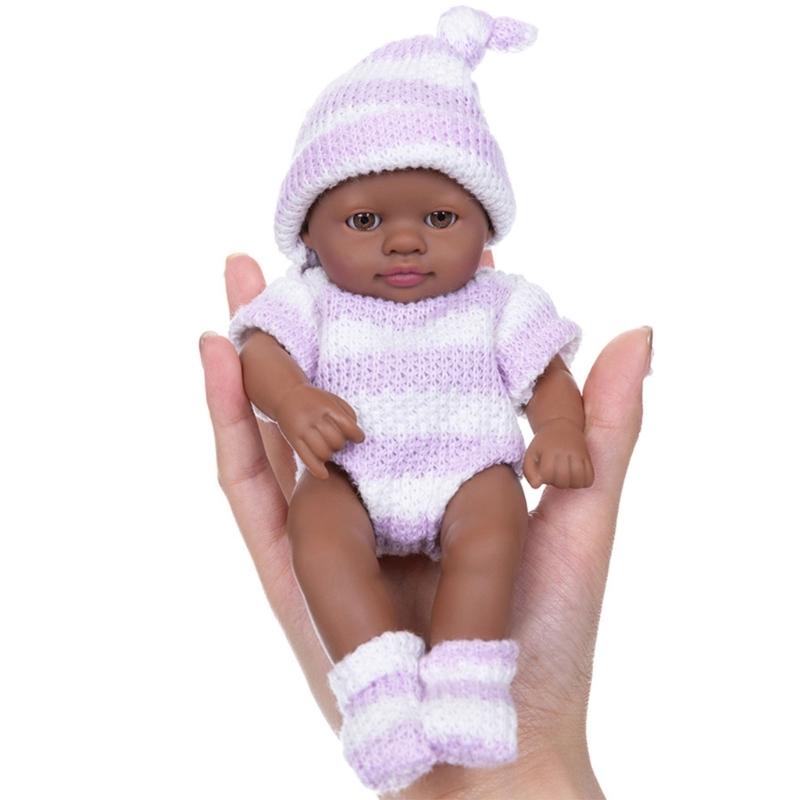 7Inch Vinyls Reborns Doll Life Like Reborns African Baby Dolls For Child Soothing And RolePlaying Education Toy