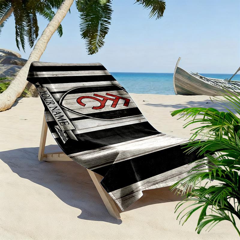 Fulham FC Print Beach Towel, Large Soft Quick Dry Towel for Beach Camping Swimming