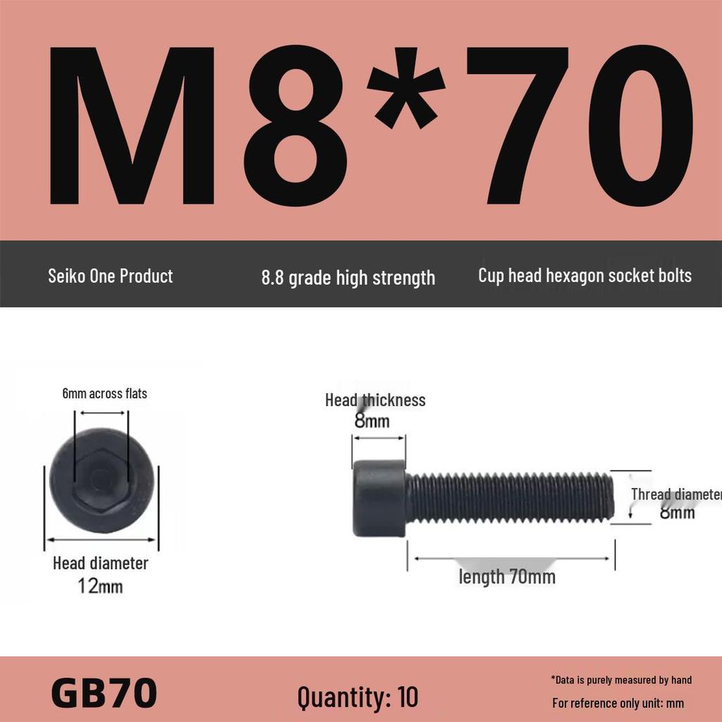 8.8 High-Strength Socket Head Cap Screw Bolt (M4-M16)