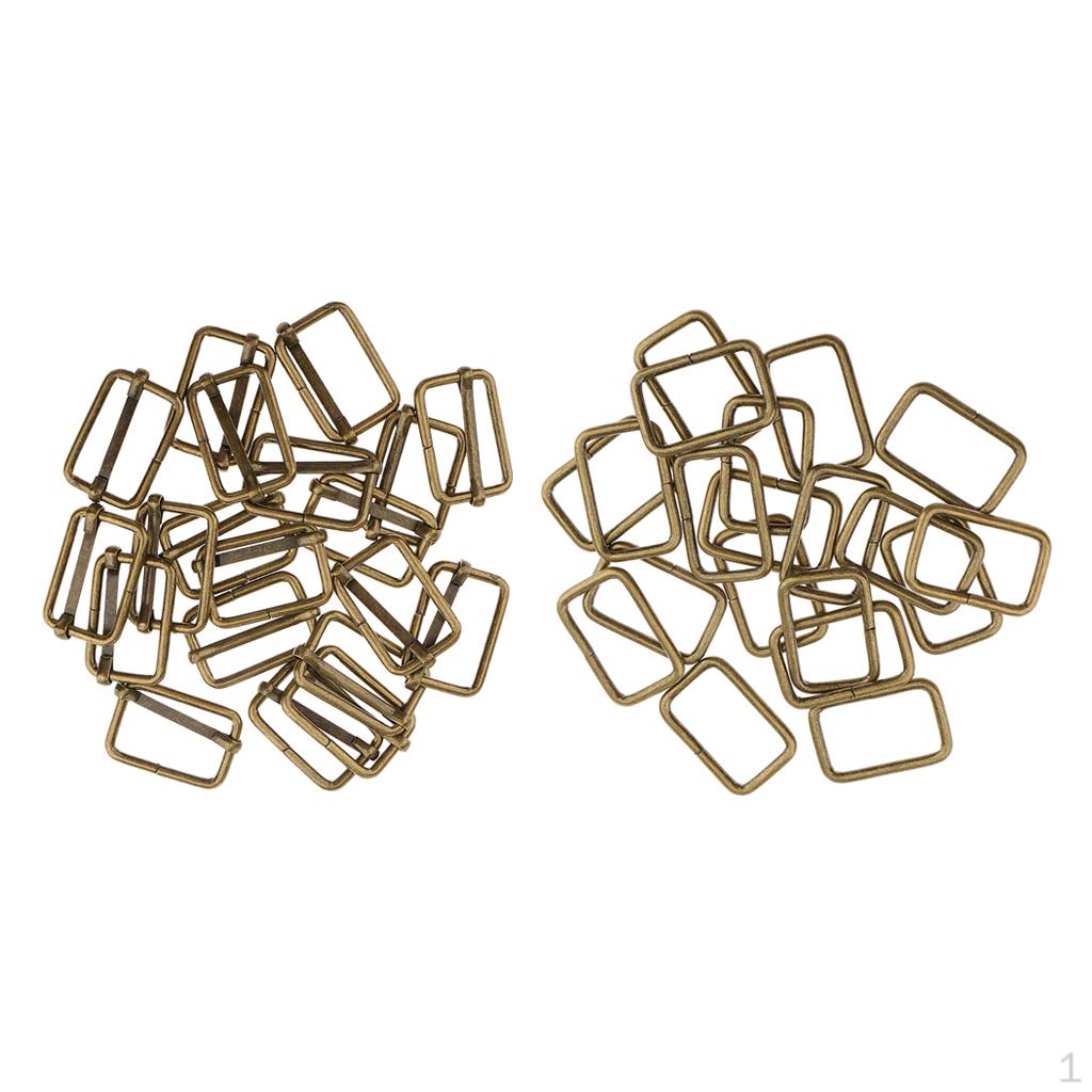 

40 Квадратная пряжка-кольцо DIY Ремень для багажа Обувь Шляпа Слайдер Изготовление Шитье Рукоделие Ширина 20мм 25мм