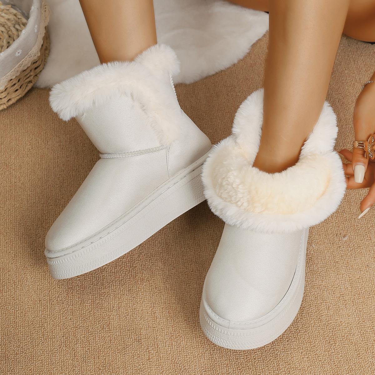 

New Casual Flocking Winter Warm Ankle Length Snow Boots Women Shoes 2025 Bow Tie Thicken Female Short Boots Ladies 36