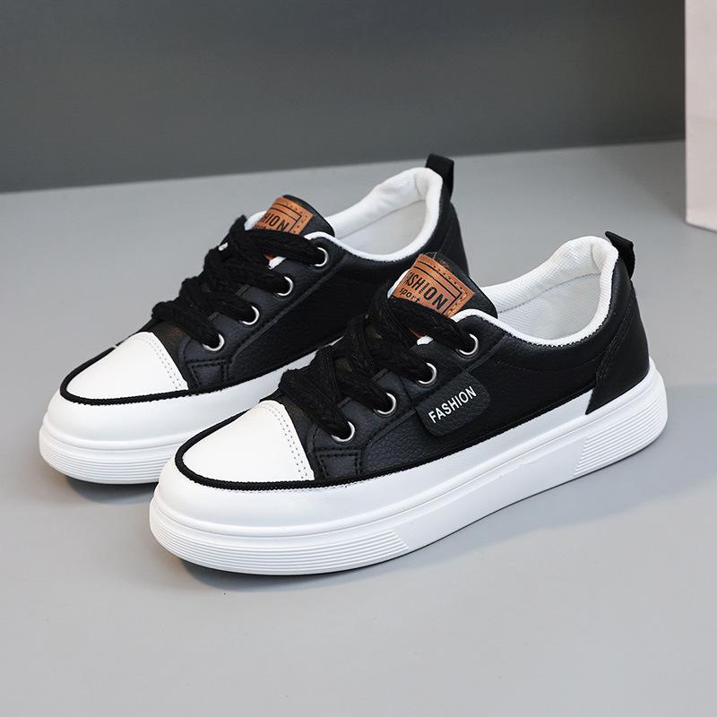 YQ30 Women's Casual White Sneakers, Summer 2023: Height-Boosting, Thin-Soled, Durable Leather, Versatile Design.