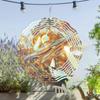10 Inch Orange Golden Wind Spinner 360 Degree Rotating Metal Wind Chime for Outdoor Garden Patio Balcony Decor All Season Gift