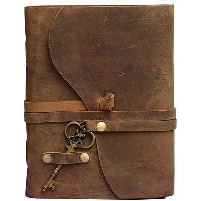 Starožitný ručně vyráběný kožený deník Vintage Antique Deckle Edge Sketchbook