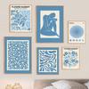Blue Gallery Wall Art Set Print Blue Flower Market Poster Abstract Canvas Painting Poster Print Pictures For Living Room Decor