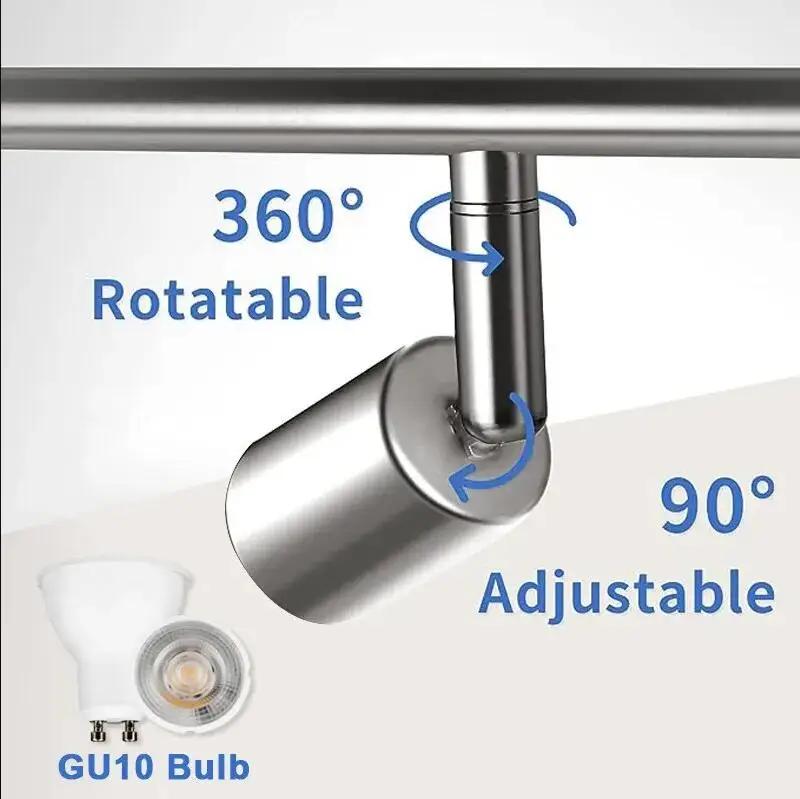 Nordic Stainless Steel Ceiling Light Multiple Strip LED Spotlights Living Room Chandeliers Lamps Home Decor Lighting Fixtures