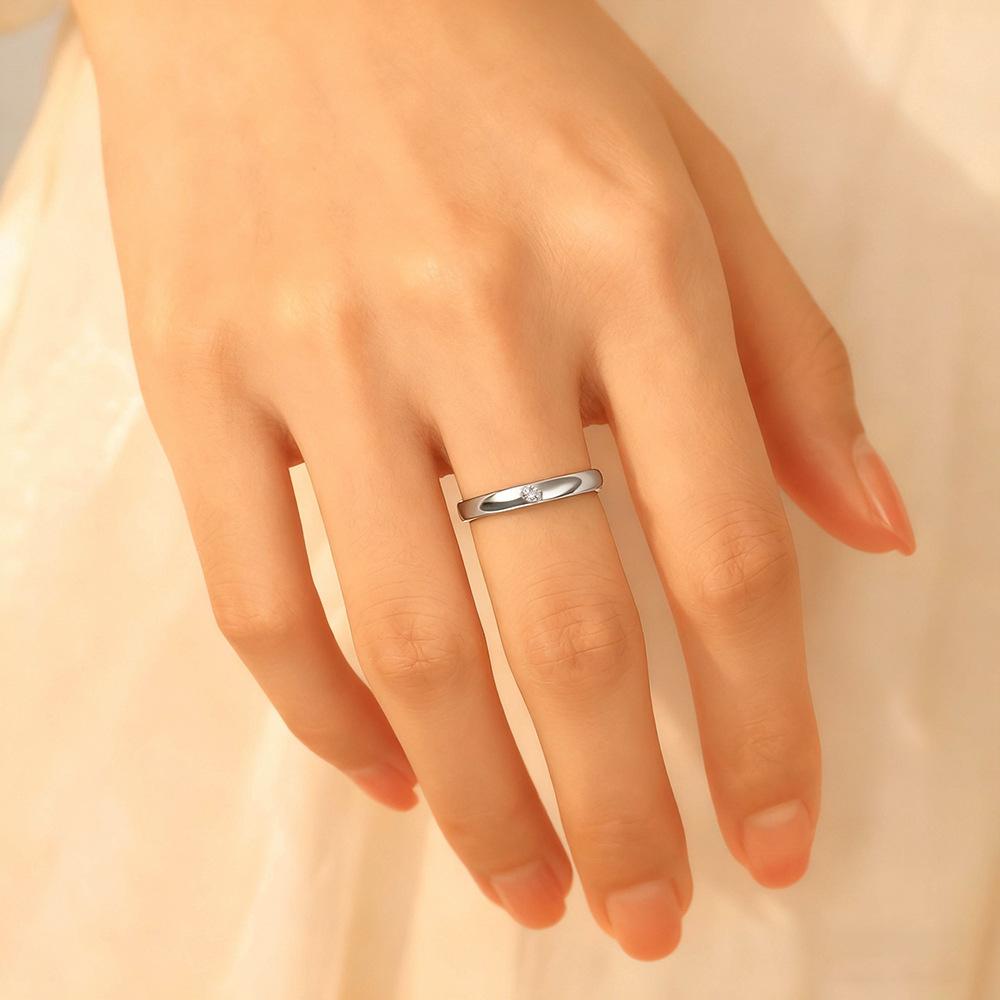 

Couple Matching Rings with Moissanite | 925 Sterling Silver Solitaire Wedding Bands | Minimalist Engagement Promise Jewelry 5