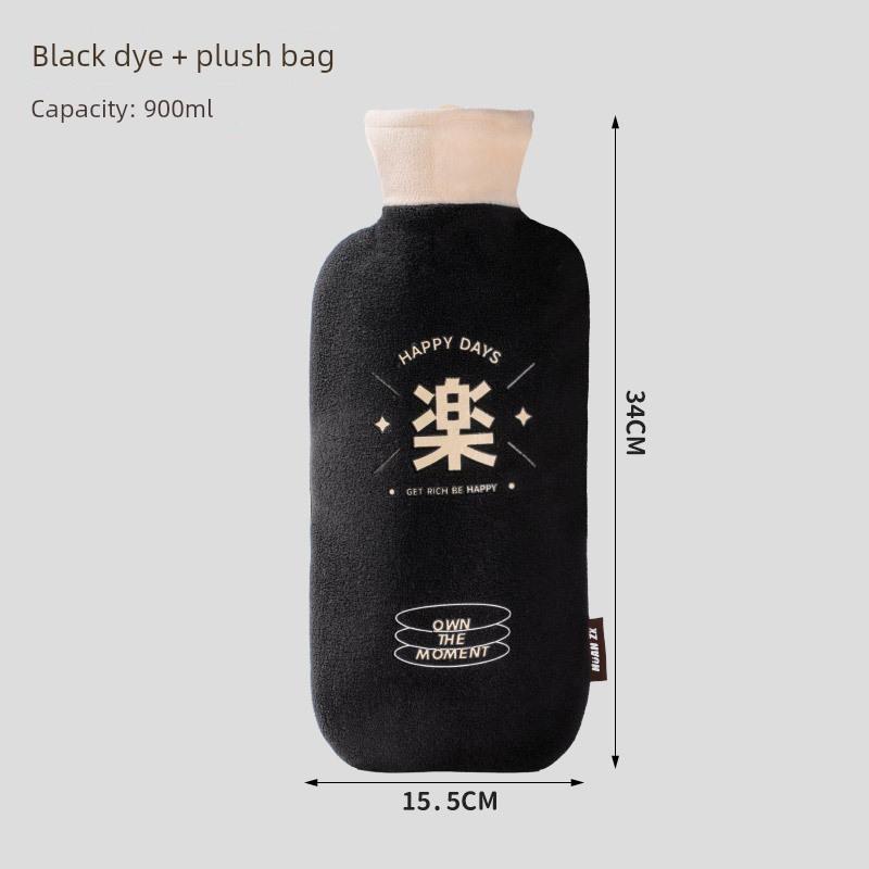 Long Hot Water Bag Water Injection Plush Cover Rubber Warm Water Bag Waist Supporter Irrigation Large Thickened Belly Warming Handbag
