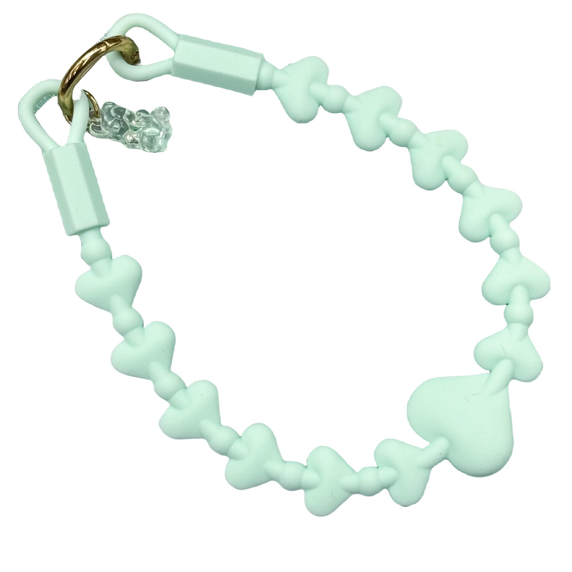 22cm Silicone Heart Shape Phone Wrist Strap Cellphone Carrying Anti-Lost Lanyard with Tether Tab