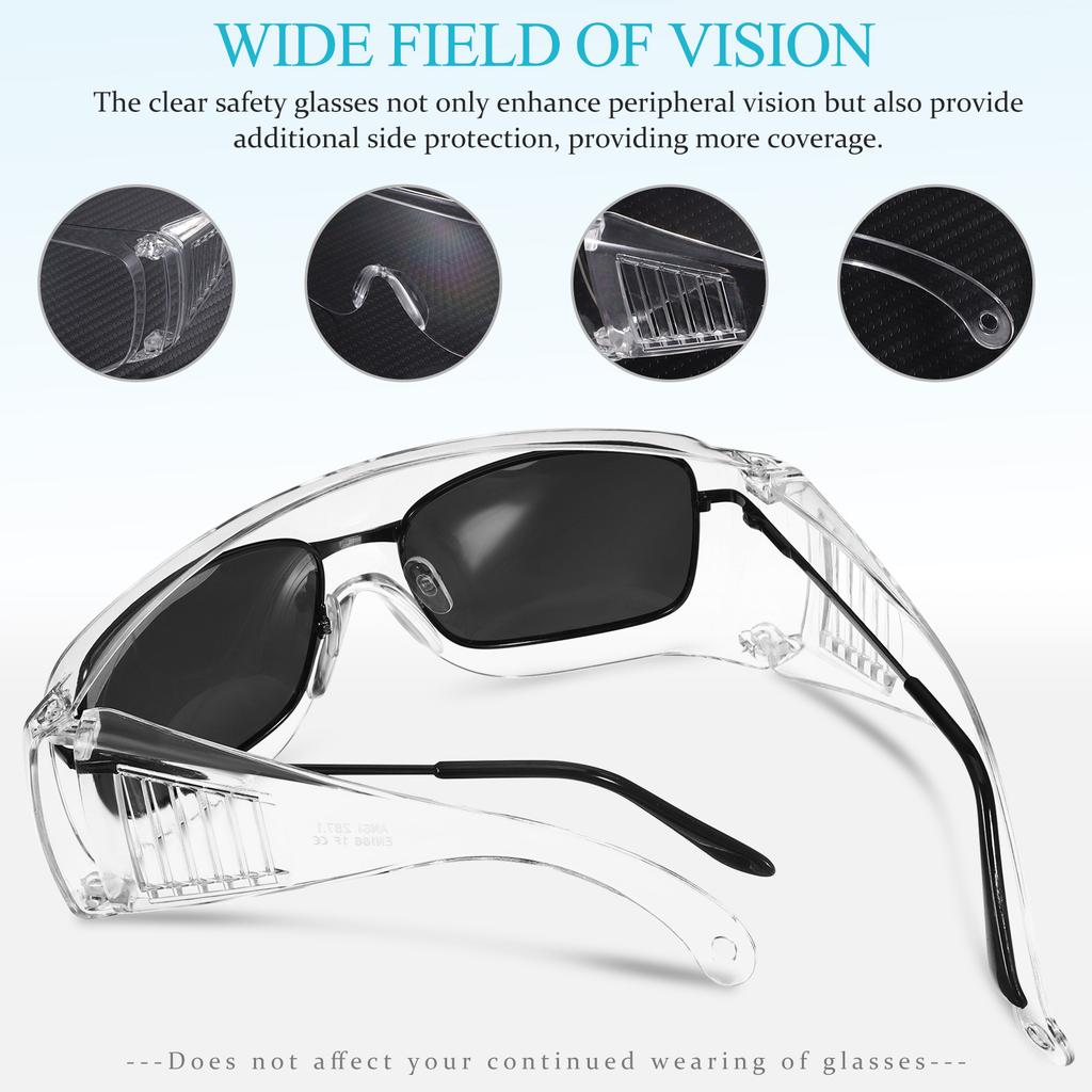 6 Pairs Goggles Lab Eyeglass Shields Blue Light Glasses Clear Safety Weight for Women