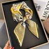 New Spring and Summer Women's Retro Printed Mulberry Silk Square Scarf Silk Scarf Elegant Fashionable and Fashionable Flowers