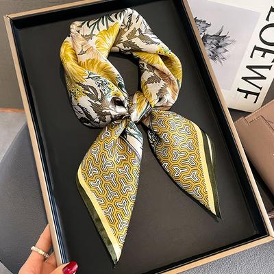 100% Natural Silk Square Scarf for Women Bandana Hair Headscarf Scarves Shawls Square Foulard Bandana Summer Accessories Wraps