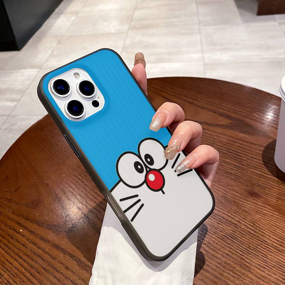 Cute Cartoon D-Doraemons For IPhone 17 16 15 11 12 13 14 Pro Max Plus Pro Corrugated Translucent Back Phone Cover