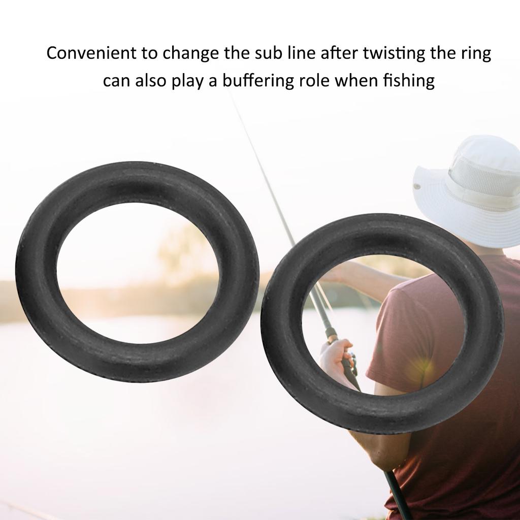 200Pcs Black Rubber O Ring Abrasion Resistant Flexible Universal O Ring for Fishing