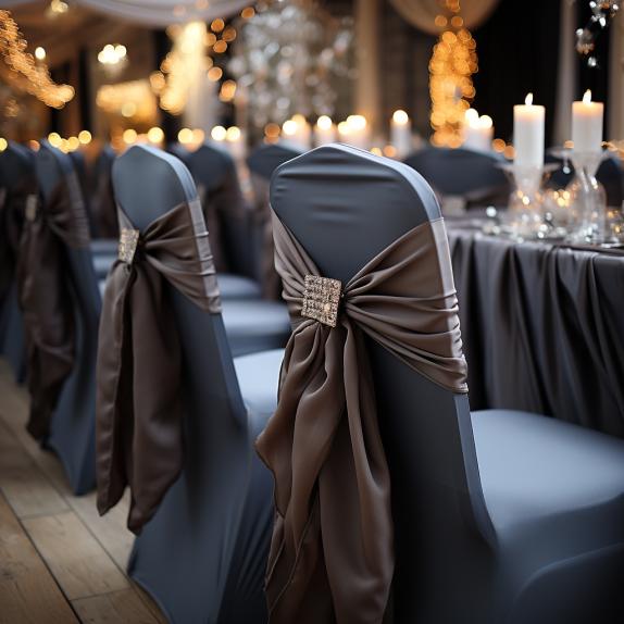 Dark Grey Chair Cover Premium Banquet