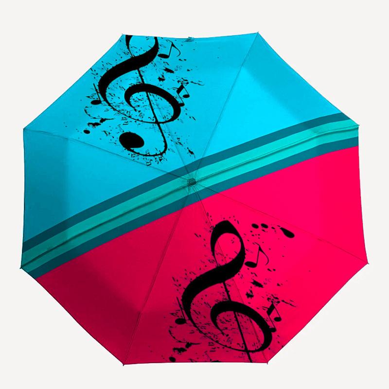 

1pc Music Notes Automatic Open/Close Umbrella 8-Rib Strong Frame, Portable Travel Umbrella for Women & Men, Birthday Gift Parties, Everyday Use
