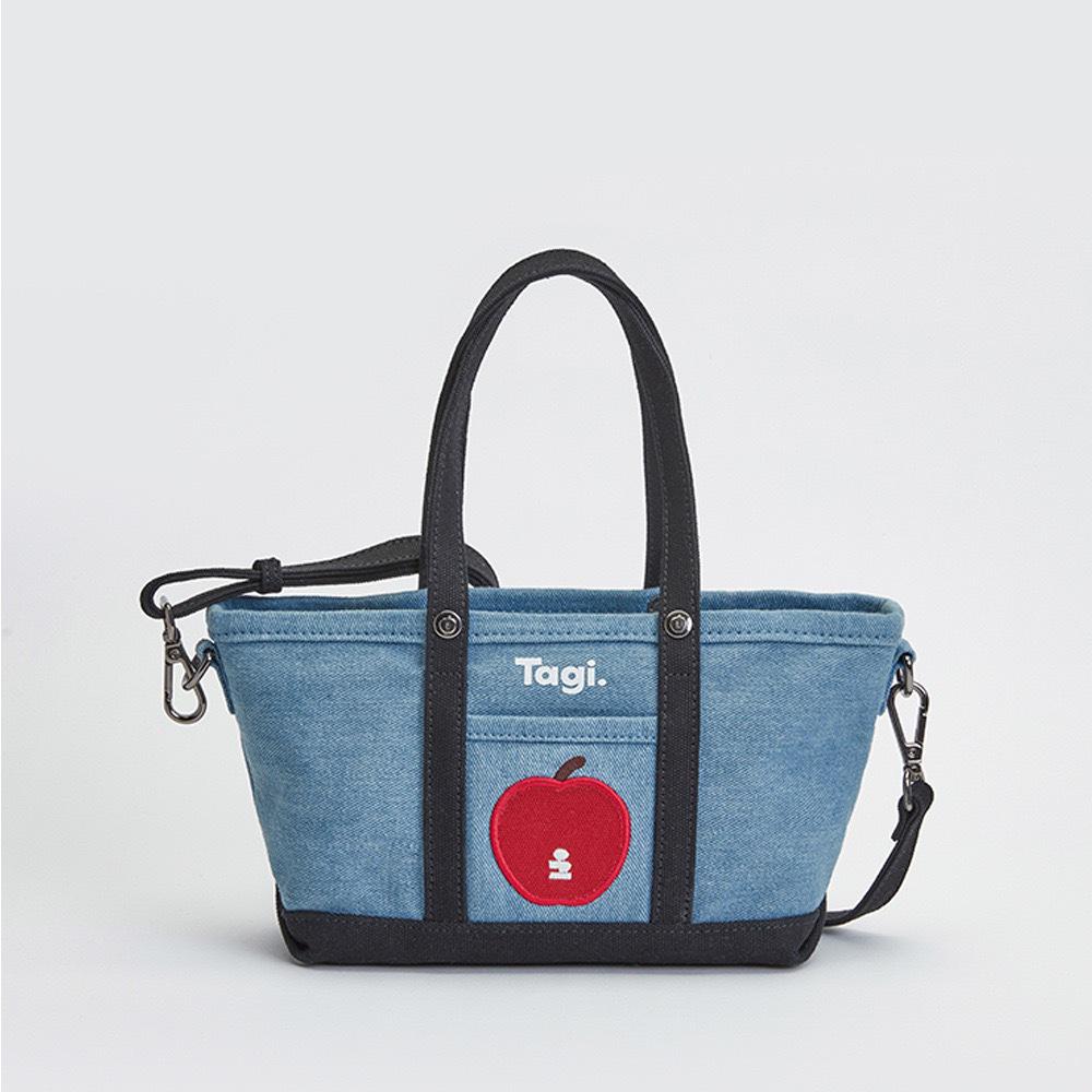 

Tagi Imagine Retro Colorblock Canvas Tote: High-Capacity Apple Shoulder Bag for Travel