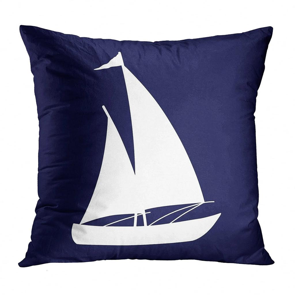Home Decor Navy & White Nautical Pattern Throw Pillow Covers Pattern Cushion Cover Suitable for Sofa Bedroom Car Pillow Cover