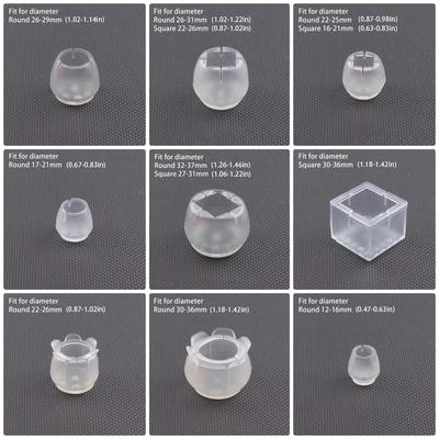 8Pcs New Anti-slip Table Chair Leg Caps Wear-resistant Transparent Floor Protector Pads Thickened PVC Mute Solid Feet Covers