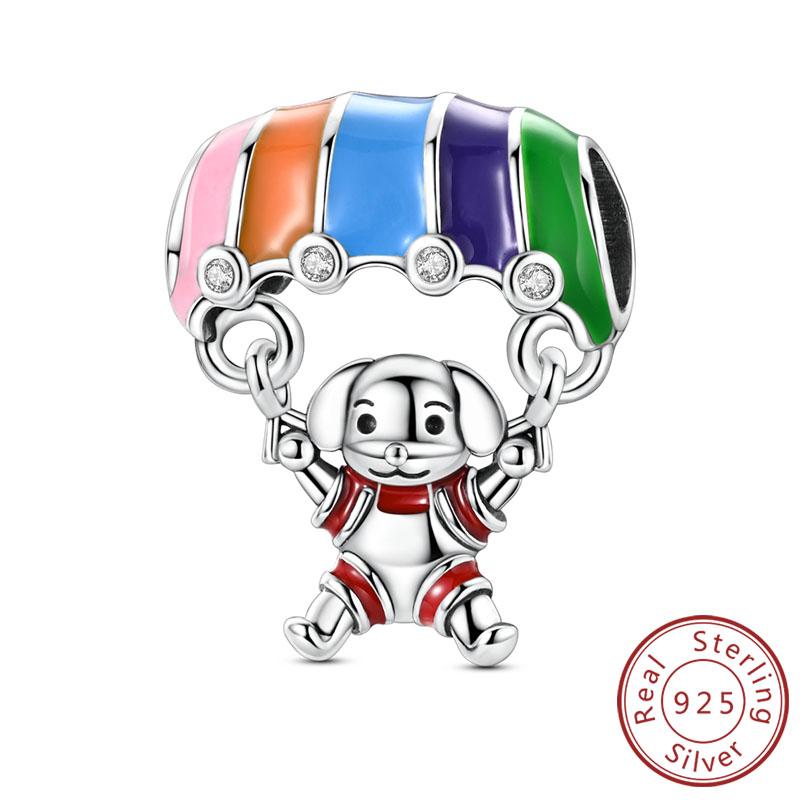 New Original Copper Charms Bead Luminous Rose Cat Planet Star Moon Pendant Fit Women Bracelet Necklace Jewelry Gift